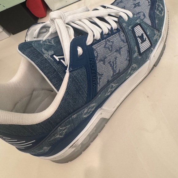 Louis Vuitton Blue Denim Men's Sneakers - Picture 1 of 4